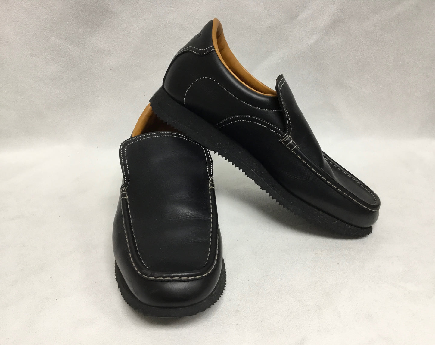 Hermes Black Leather Slip On Loafers