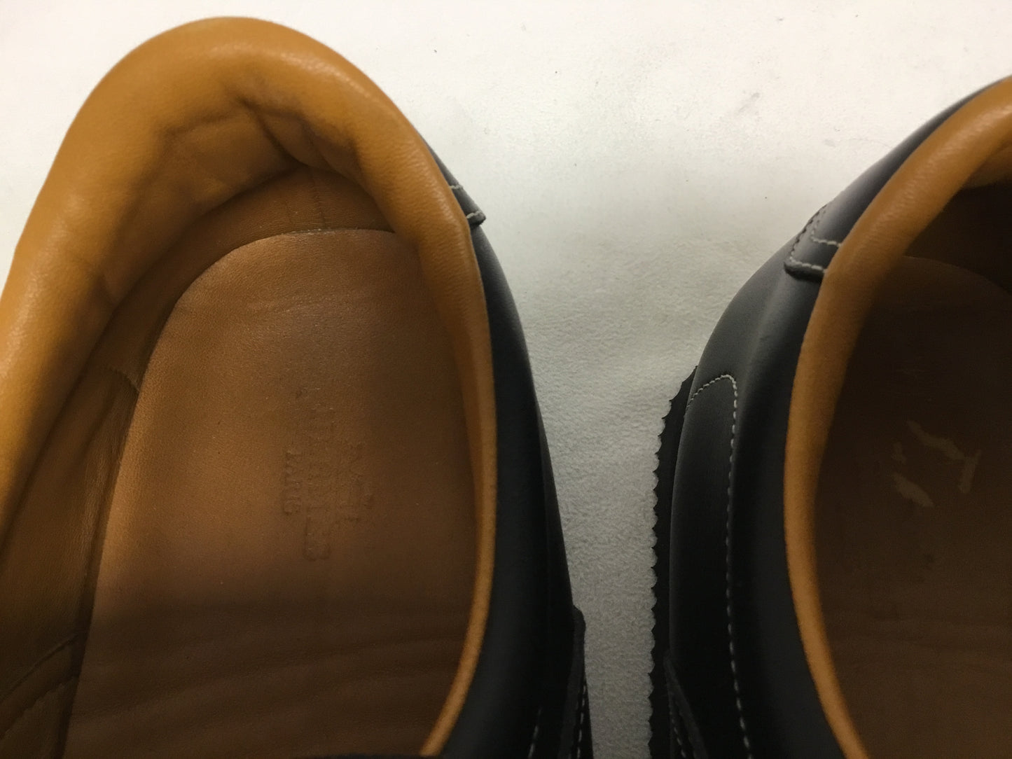 Hermes Black Leather Slip On Loafers
