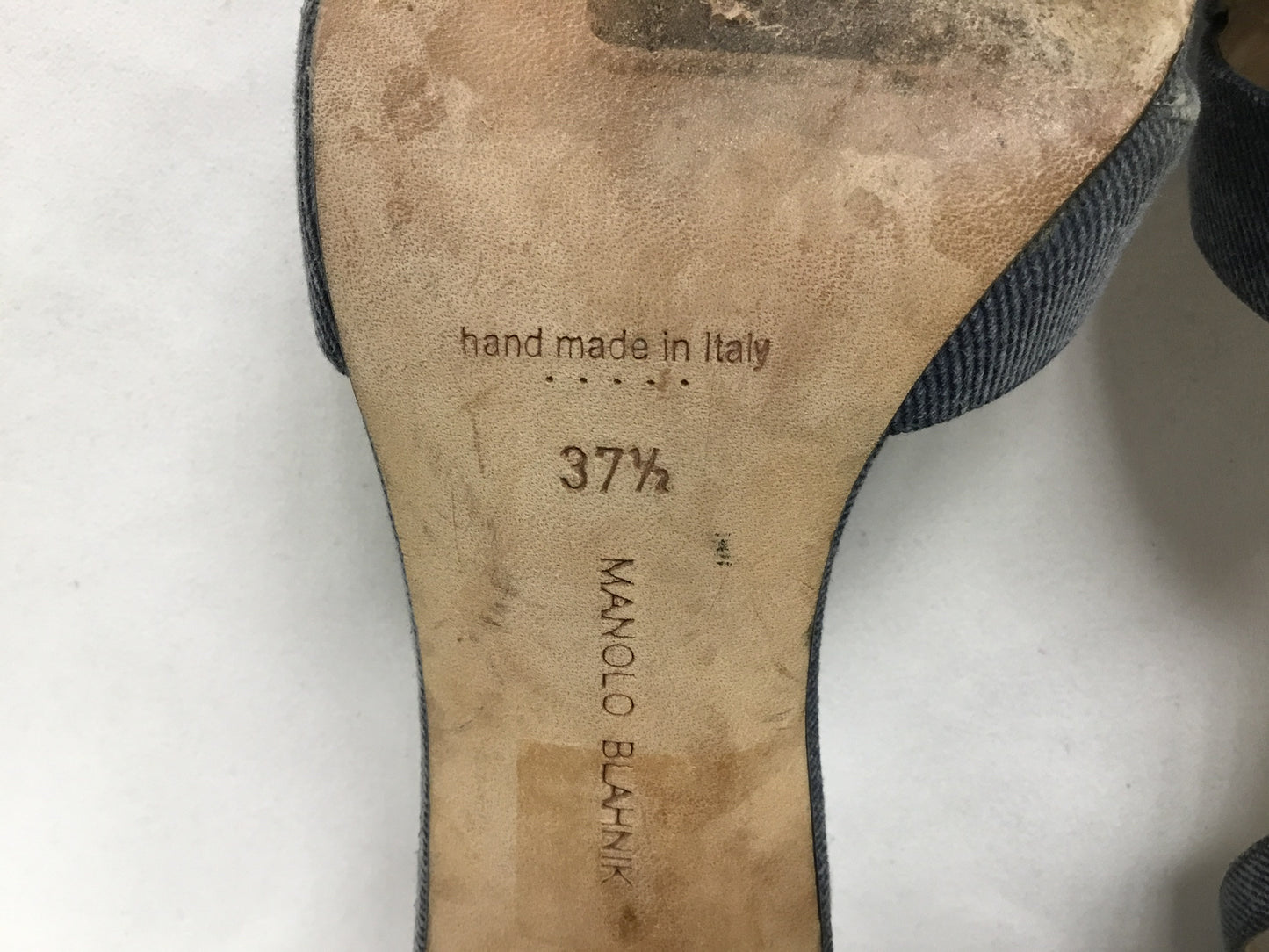 Manolo Blahnik Blue Denim Sandals
