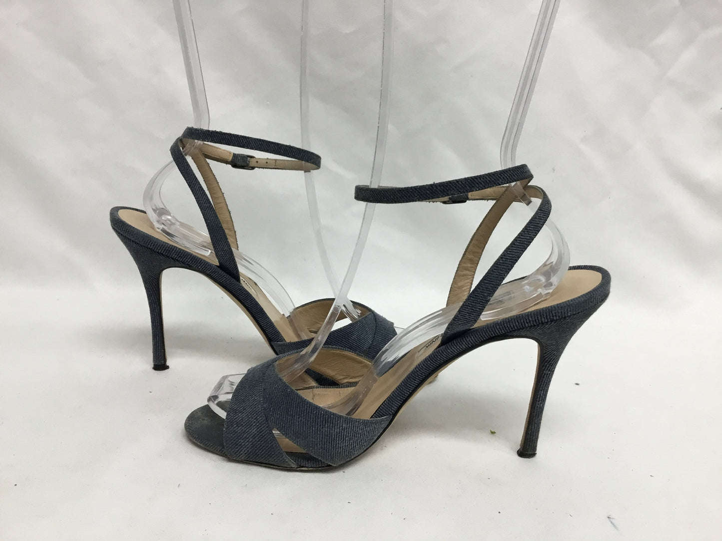 Manolo Blahnik Blue Denim Sandals