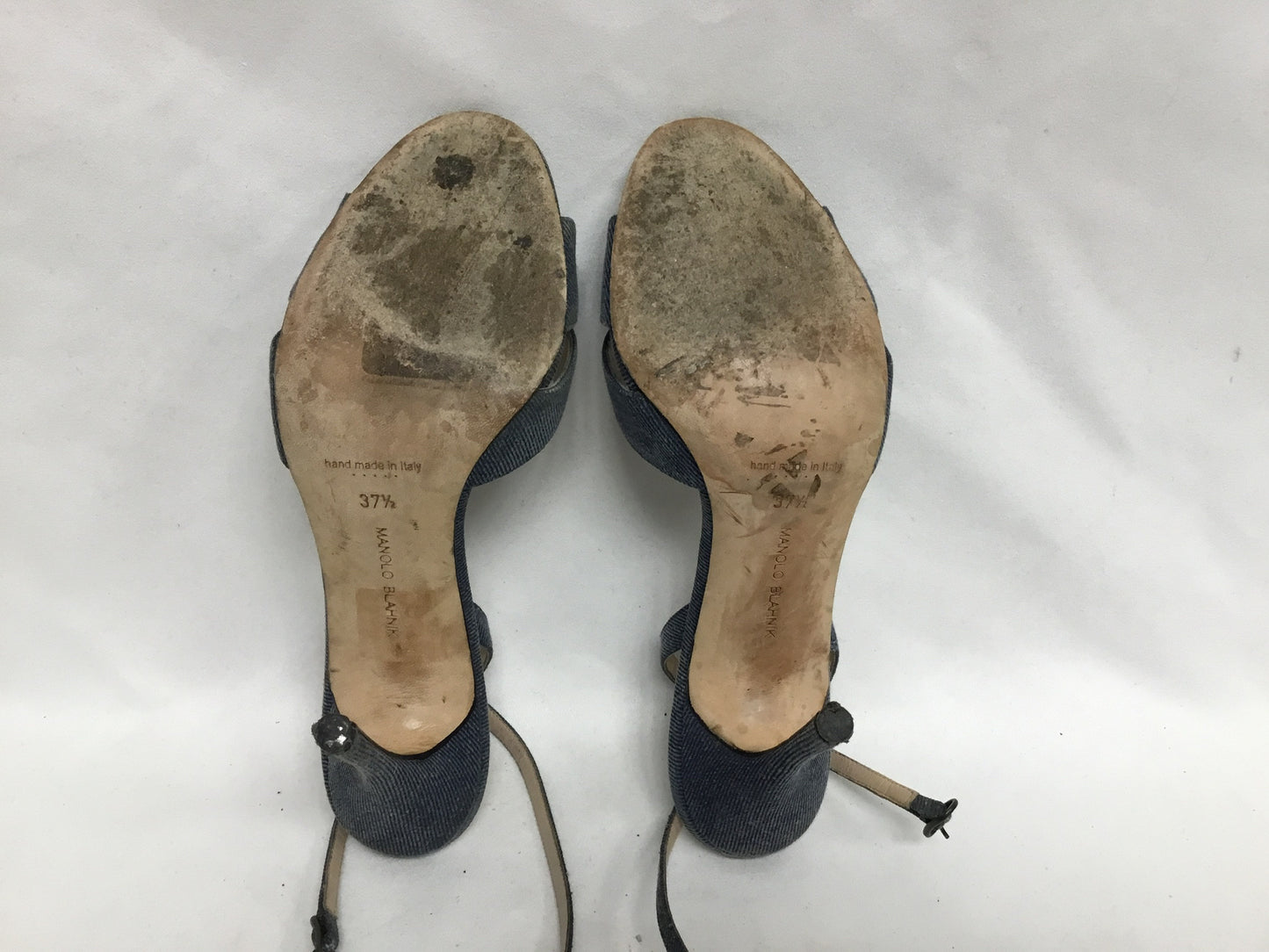 Manolo Blahnik Blue Denim Sandals