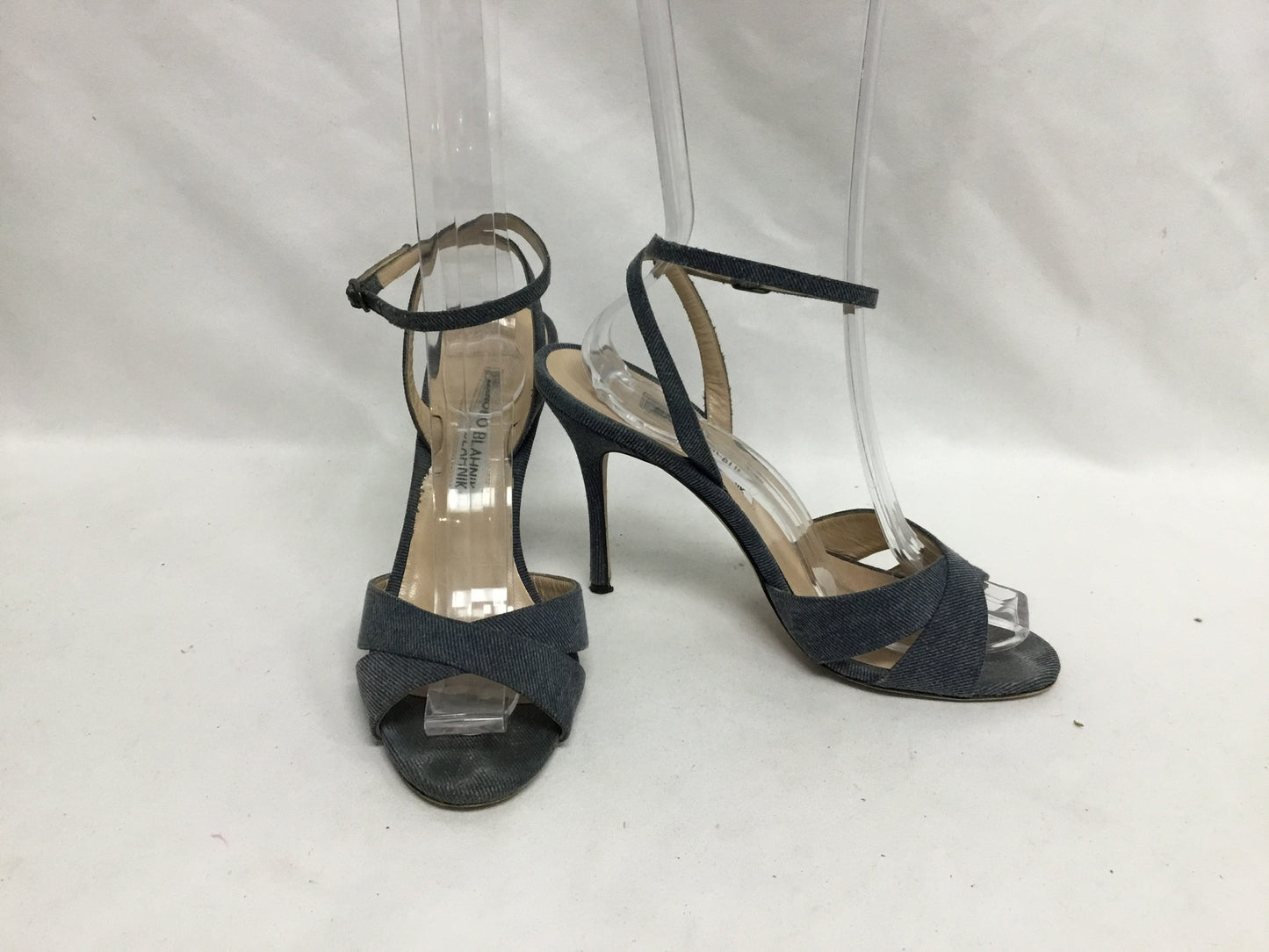 Manolo Blahnik Blue Denim Sandals