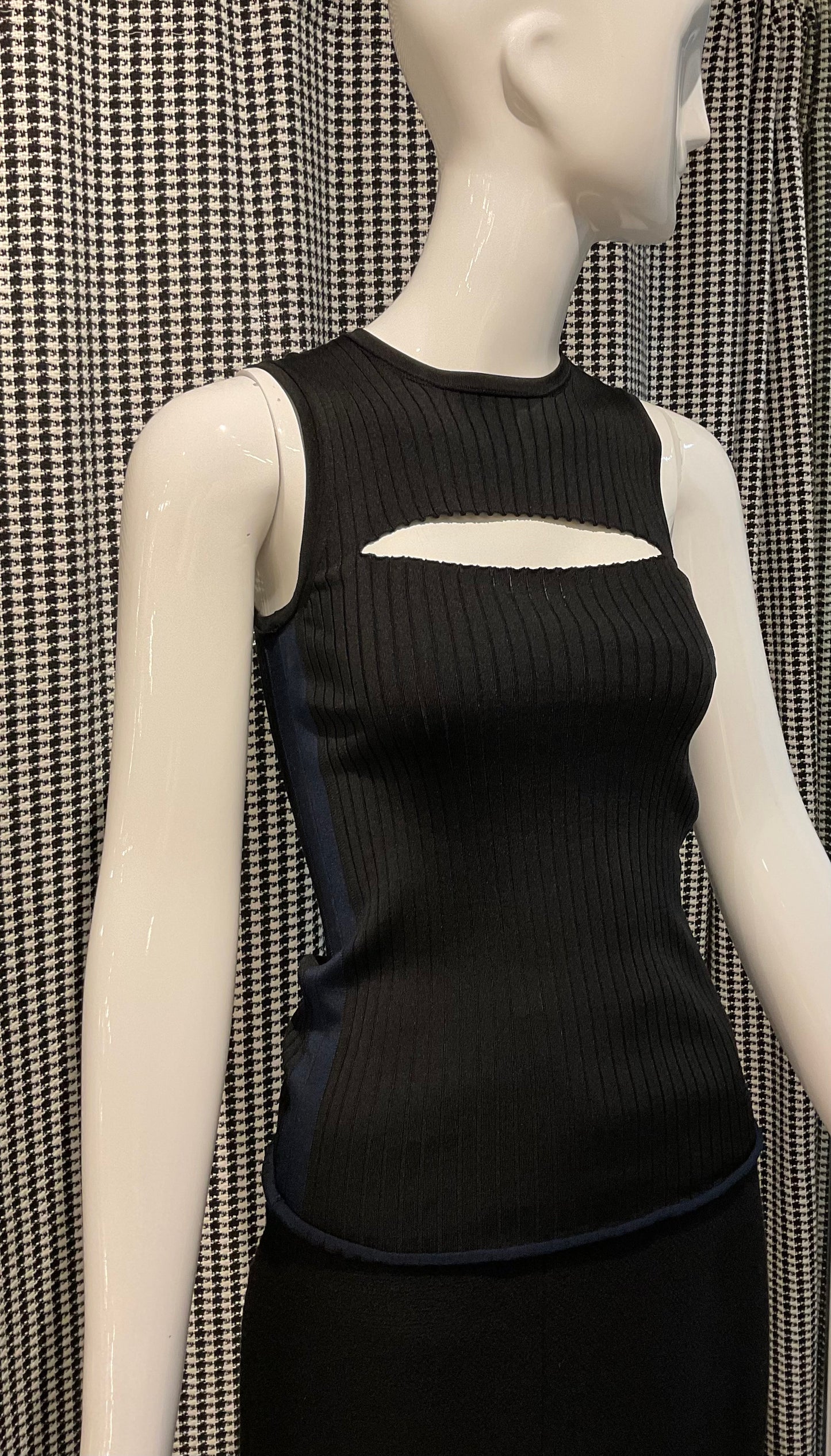 Louis Vuitton Black & Navy Rib Tank Top