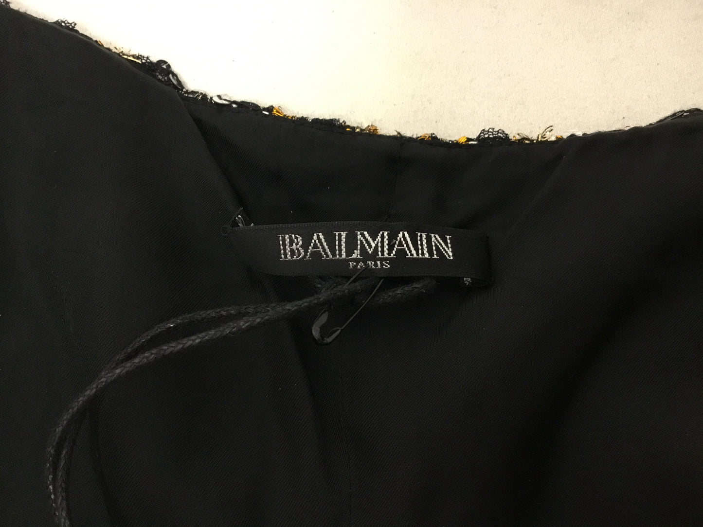 Balmain Black & Gold Tweed Dress