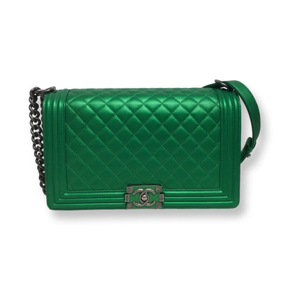 Chanel Metallic Green Boy Bag