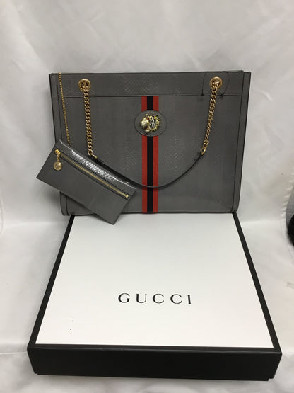 Gucci Grey Python Rajah Chain Shoulder Bag