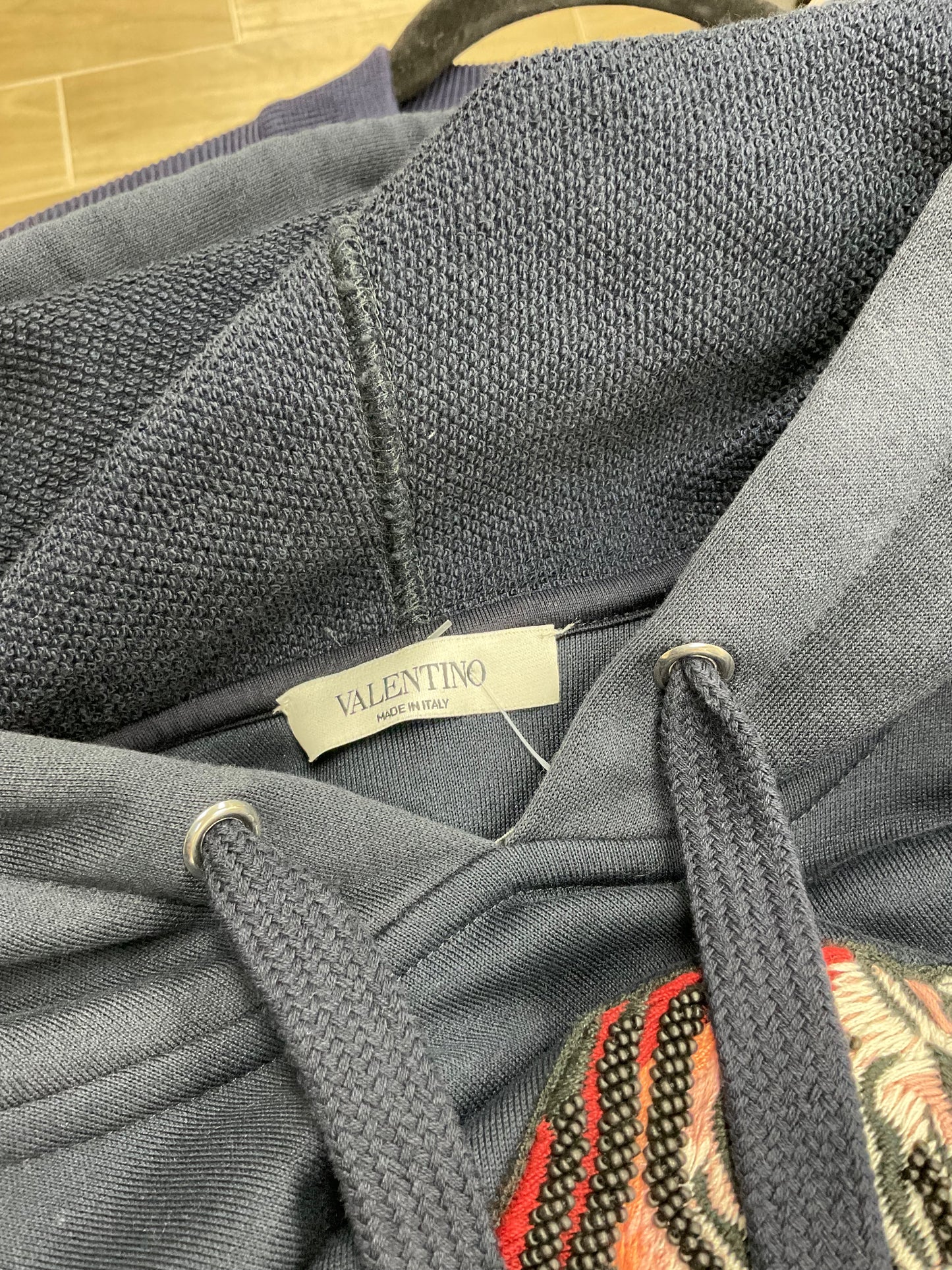 Valentino Navy Embroidered Tiger Hoodie
