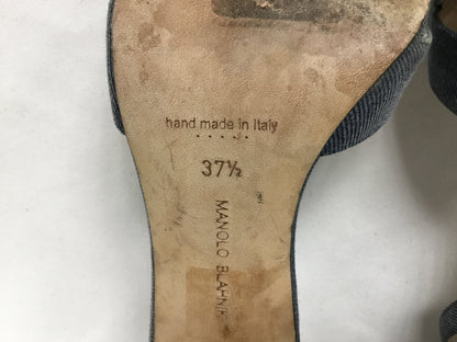 Manolo Blahnik Blue Denim Sandals