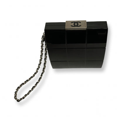 Chanel Blackx Plexiglass Minaudiere Wristlet