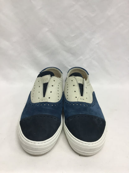 McQueen Blue & Cream Suede Slip On Shoes
