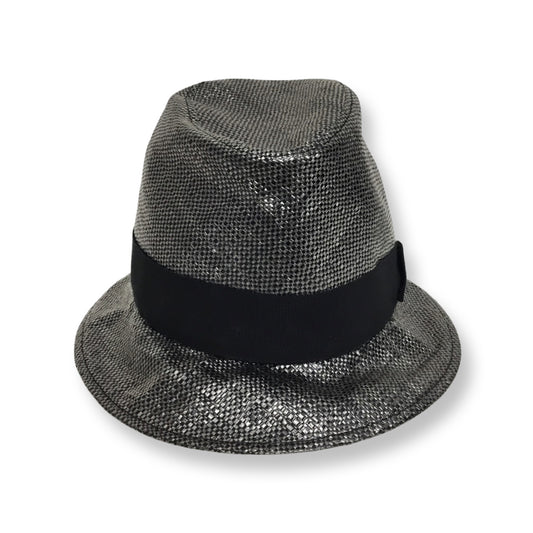 Chanel Pewter Panama Fedora Hat