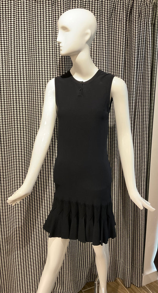 Alaia Black Pleated Sleeveless Dress