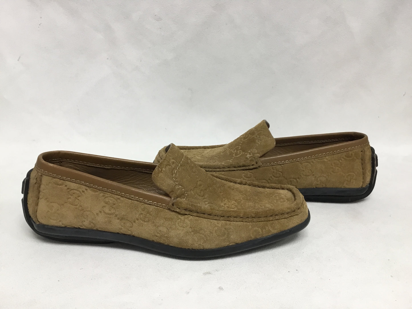 Gucci Monogram Suede Loafers