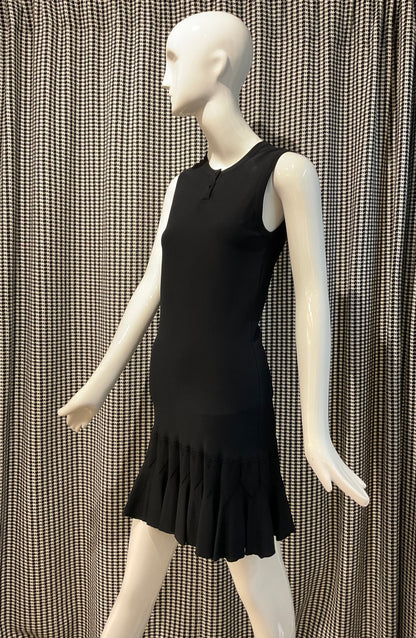 Alaia Black Pleated Sleeveless Dress