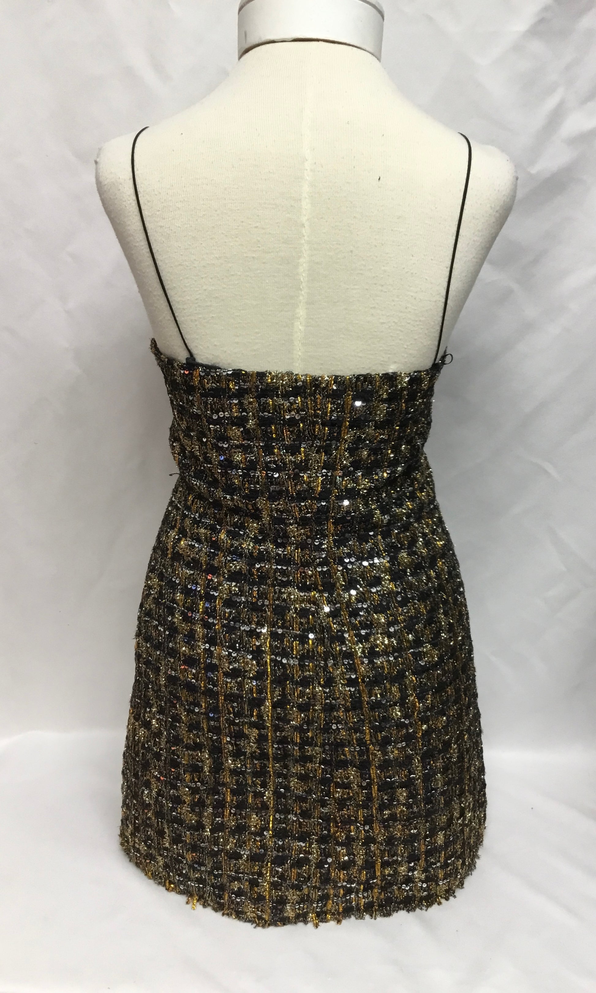 Balmain Black & Gold Tweed Dress – Encore