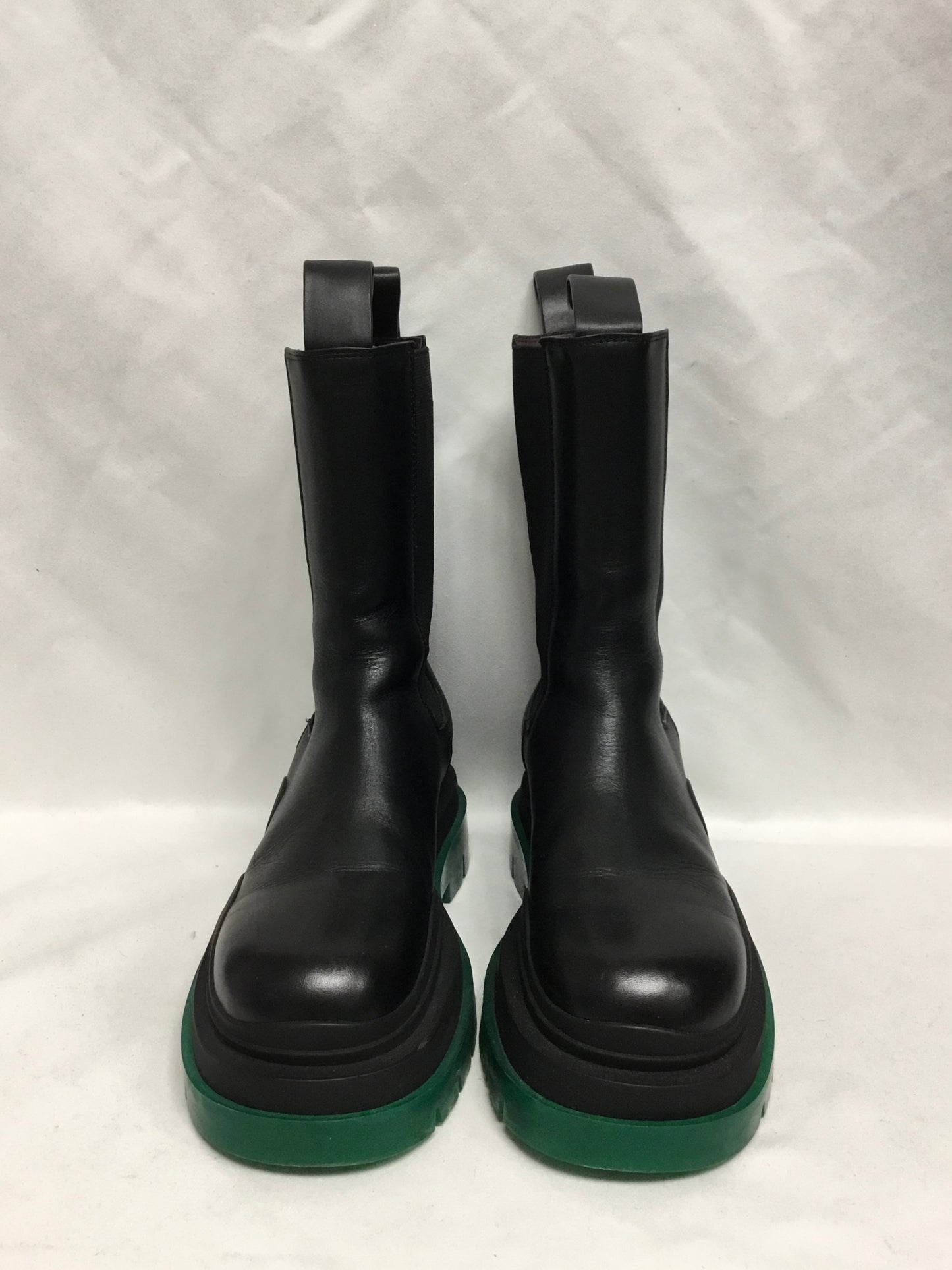 Bottega Veneta Black Leather with Green Rubber Sole Boots