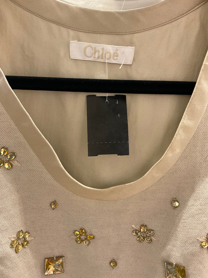Chloe Beige Embroidered Stone Top
