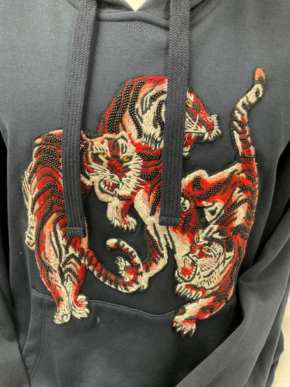 Valentino Navy Embroidered Tiger Hoodie
