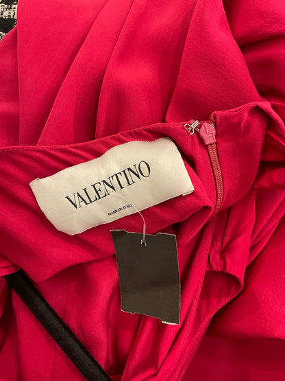 Valentino Dark Pink Sleeveless Ruffle Gown