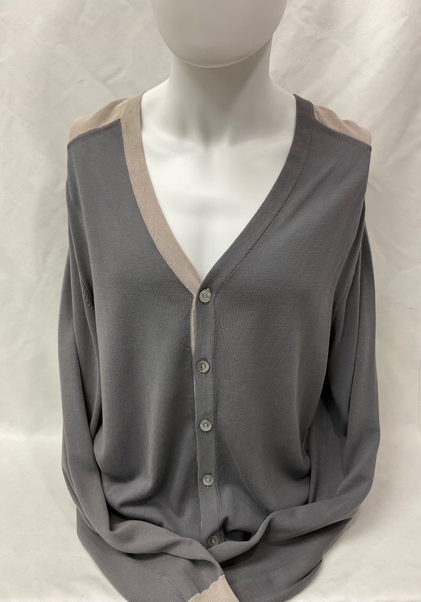 Malo Gray Cotton Cardigan