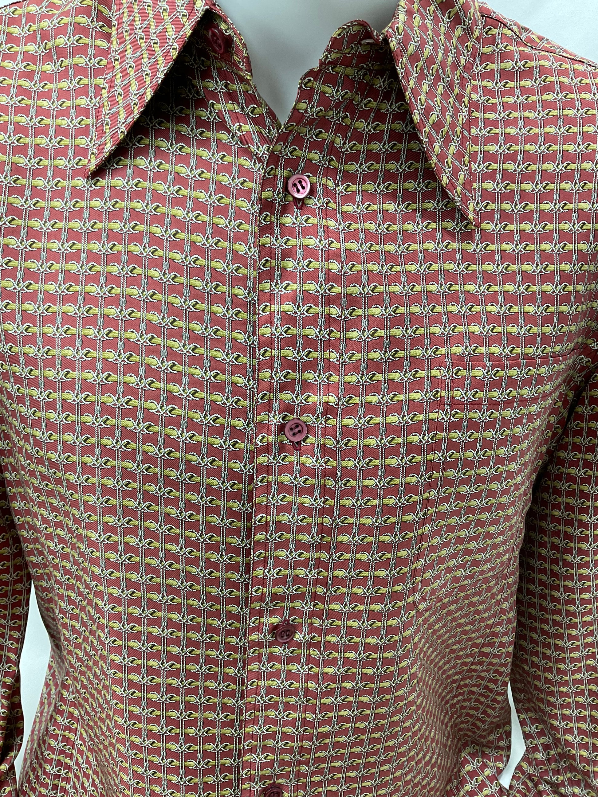 burgundy and gold dress shirt Versace Printed Silk Shirt, Female, Burgundy+gold, 46